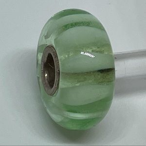 Trollbeads Light Green Stripe Bead LAST ONE